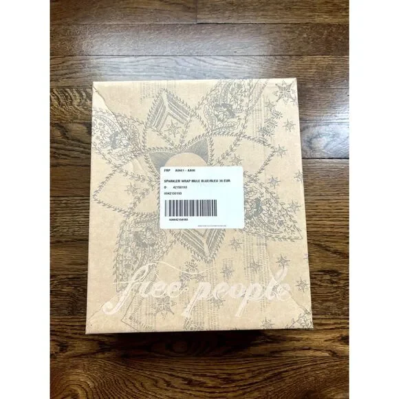 NIB Free People Lucite Block Heel Wrap Suede Heel Mules Blue Women's Size 7.5 - Picture 9 of 13